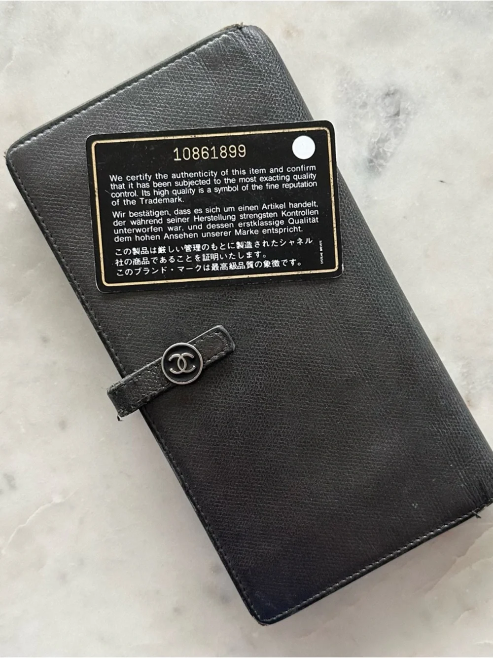 CHANEL Black Caviar Leather Long Wallet with CC Button - Picture 2 of 10